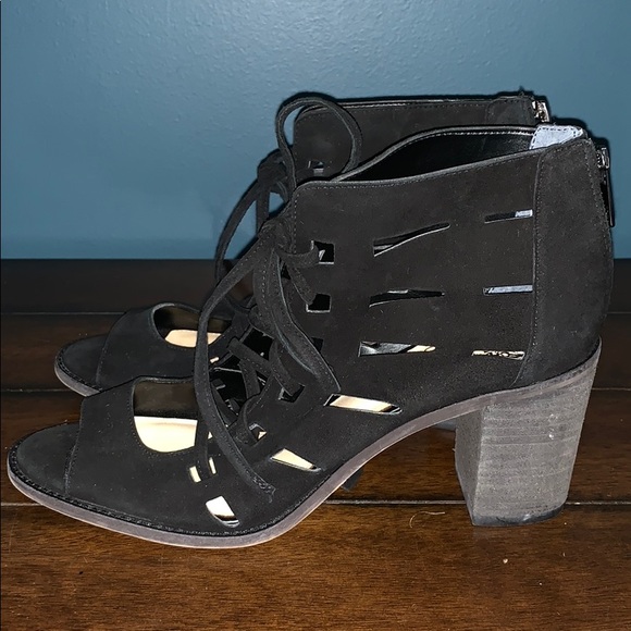 Vince Camuto Shoes - Vince Camuto Black Suede Leather Sandal Booties 9